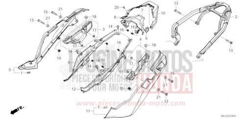 COUVERCLE LATERAL/PORTE-BAGAGE ARRIERE (2) CRF1100A2N de 2022